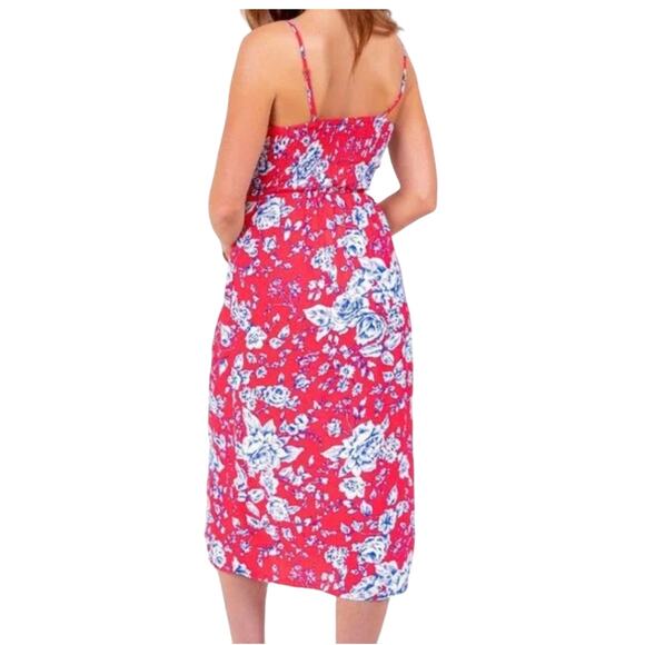 NWT Francesca's Mimi Chica Red/Pink Blue & White Floral Front Tie Dress - SMALL - Picture 3 of 10